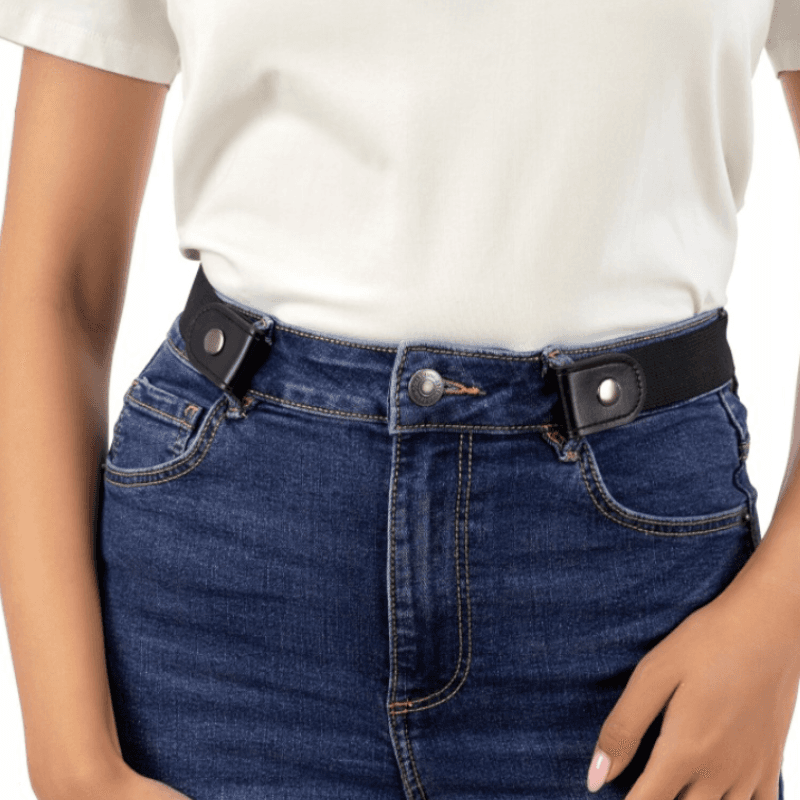 Pasek bez klamry z guzikiem