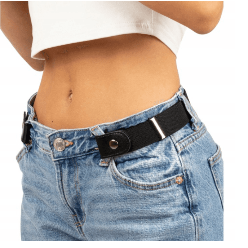 Pasek bez klamry z guzikiem