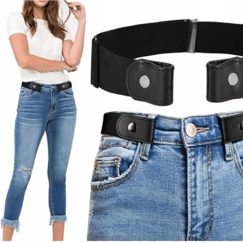 Pasek bez klamry z guzikiem